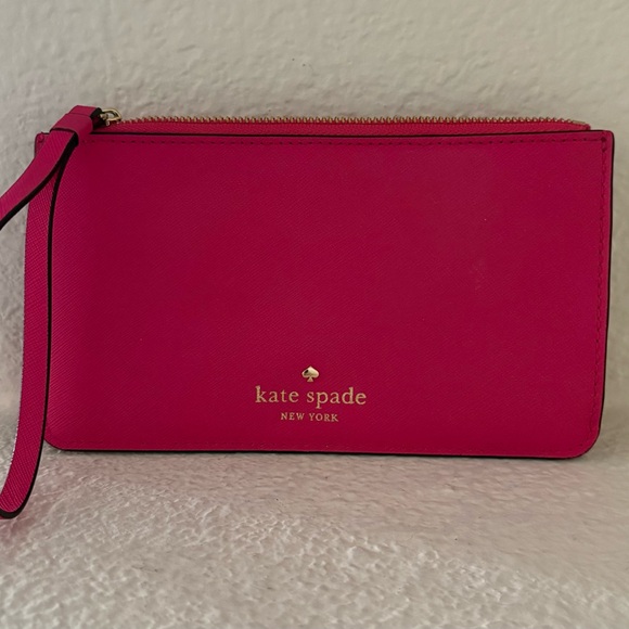 Kate Spade Pink Leather Wristlet - Picture 1 of 4
